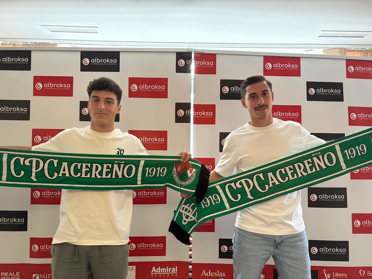 Emi e Iván Fernández durante su presentación en la sede de Albroksa.