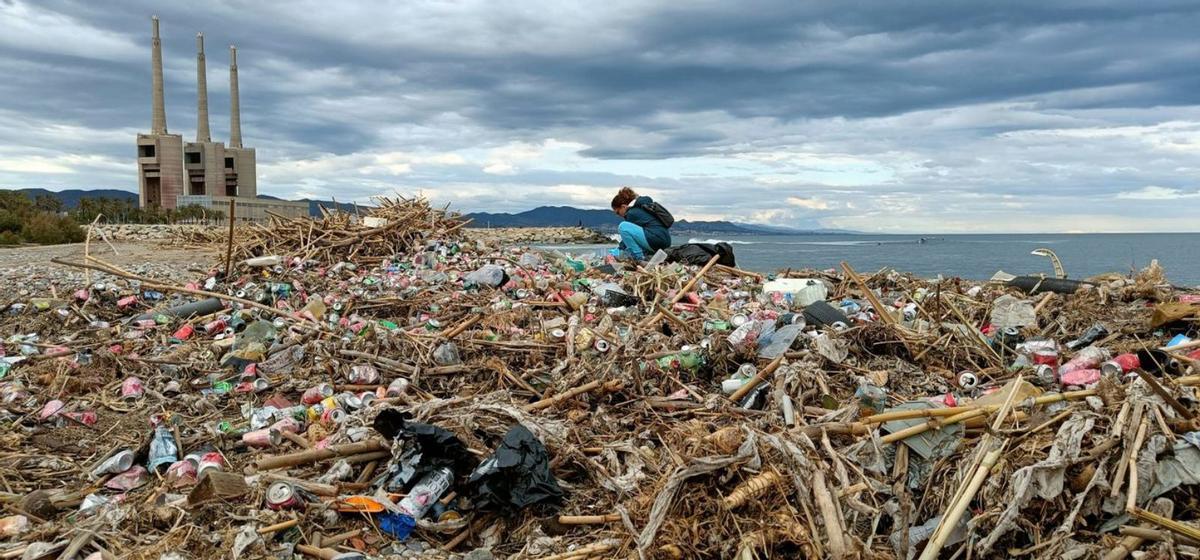 Tones de deixalles en una zona protegida del Besòs