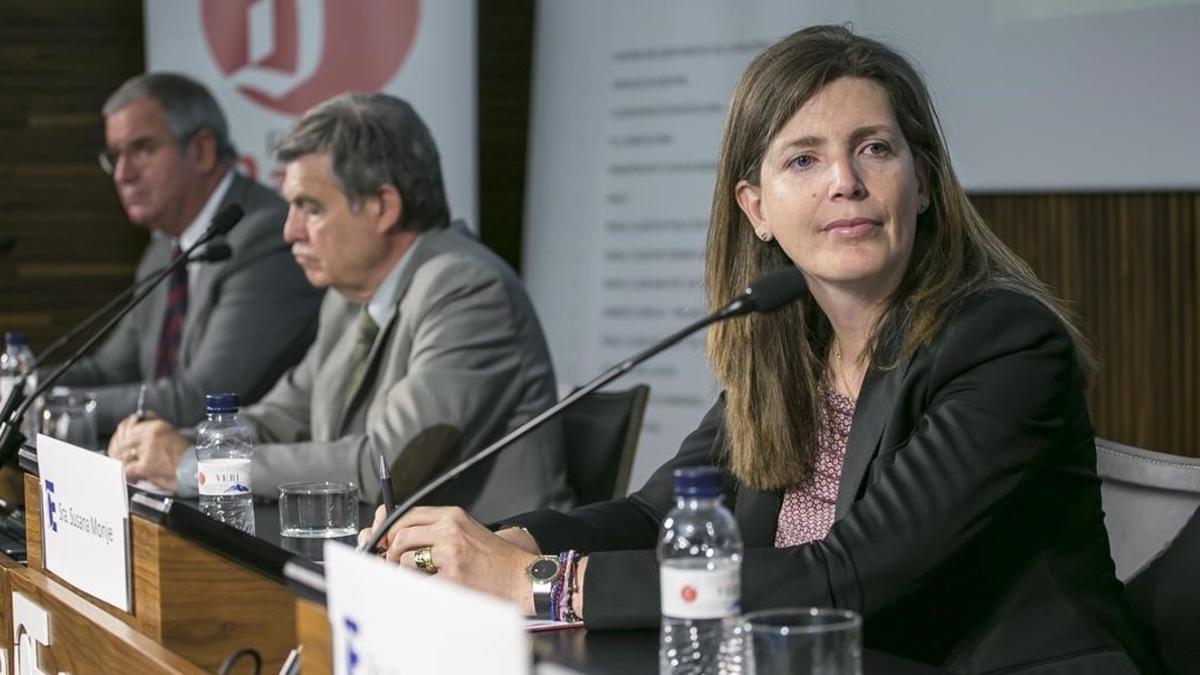 Susana Monje, vicepresidenta económica del Barça, en el Col.legi de Economistes.