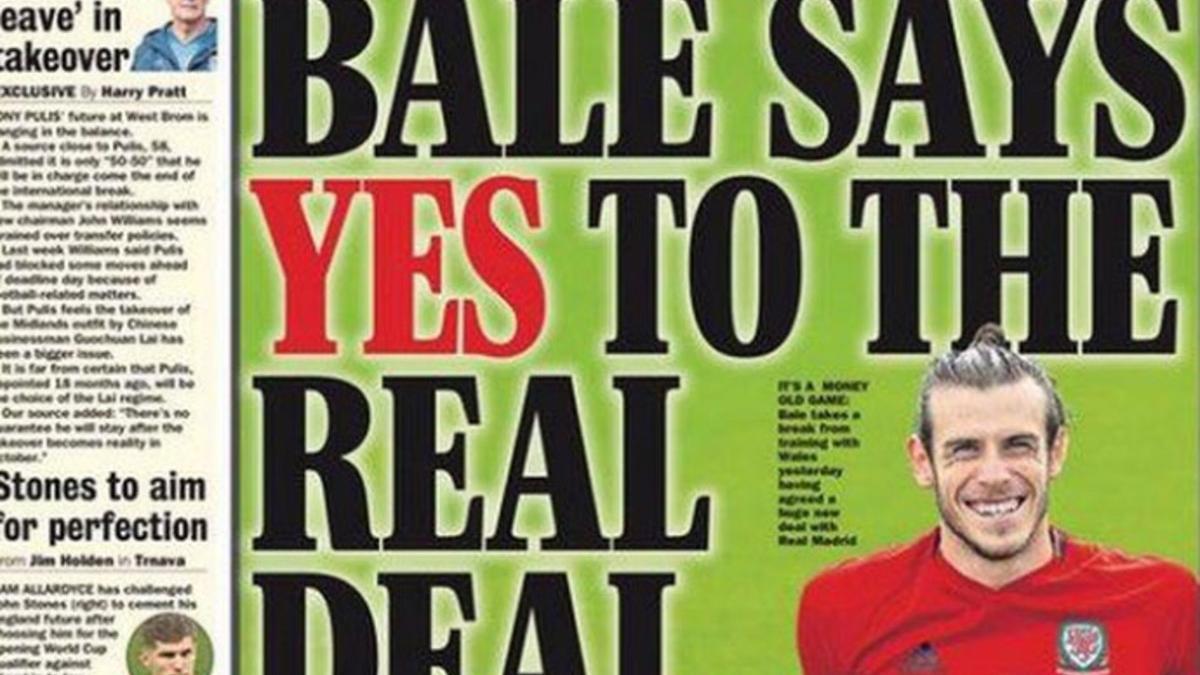 Express anuncia el acuerdo de Bale con el Real Madrid