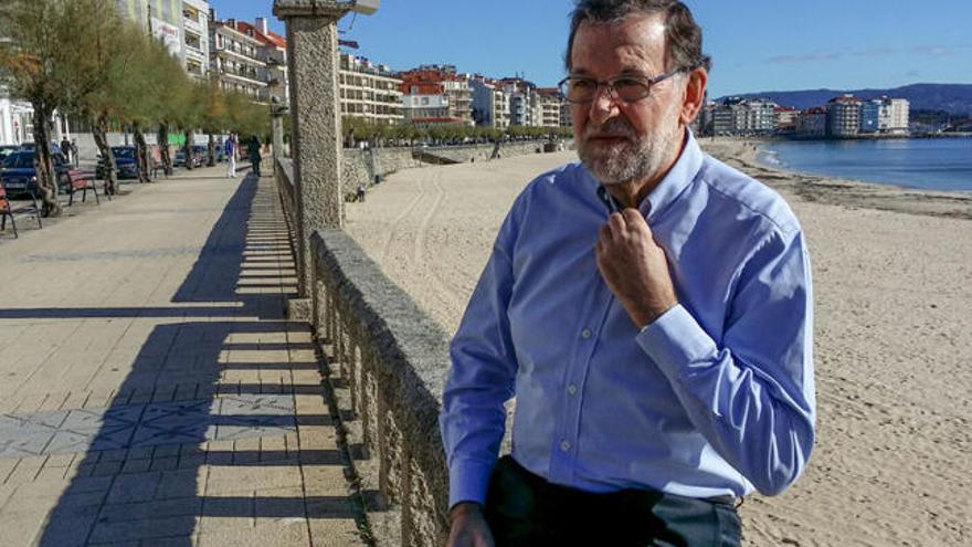 Mariano Rajoy esta mañana en Sanxenxo. // Iñaki Abella