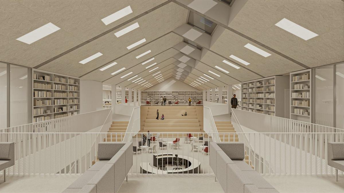 Interior de la biblioteca.