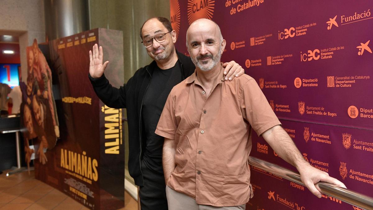 Jordi Sánchez (esquerre) i Pep Anton Gómez, ahir a Bages Centre