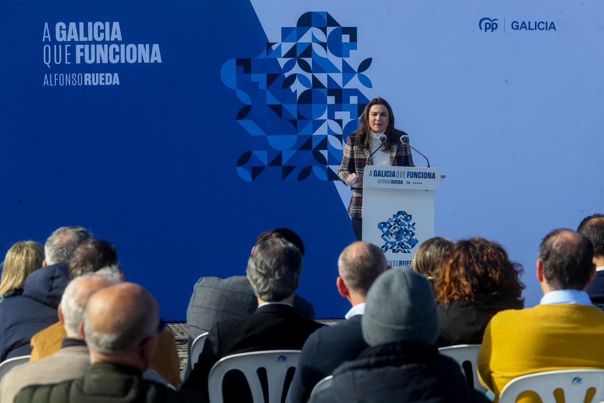 Sabela Fole durante un acto del PP en Cambados.