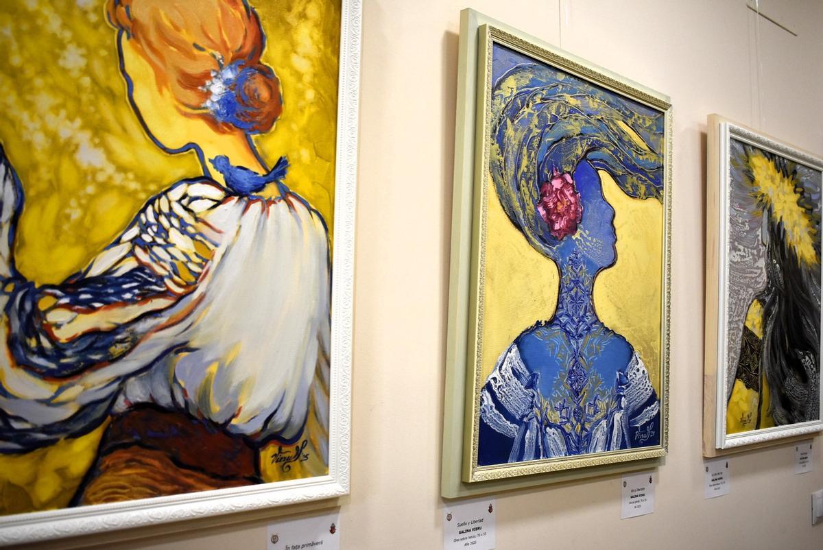 Detalle de la exposición en Málaga de dos artistas moldavas.