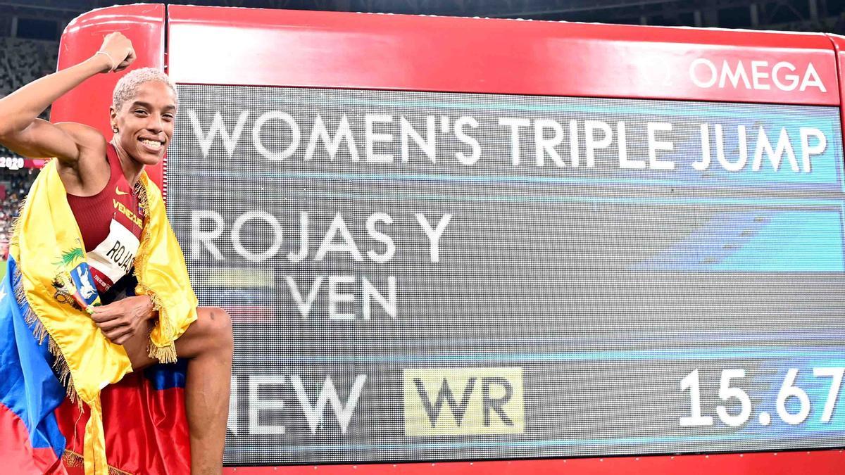 Yulimar Rojas, en Tokio tras batir el récord mundial