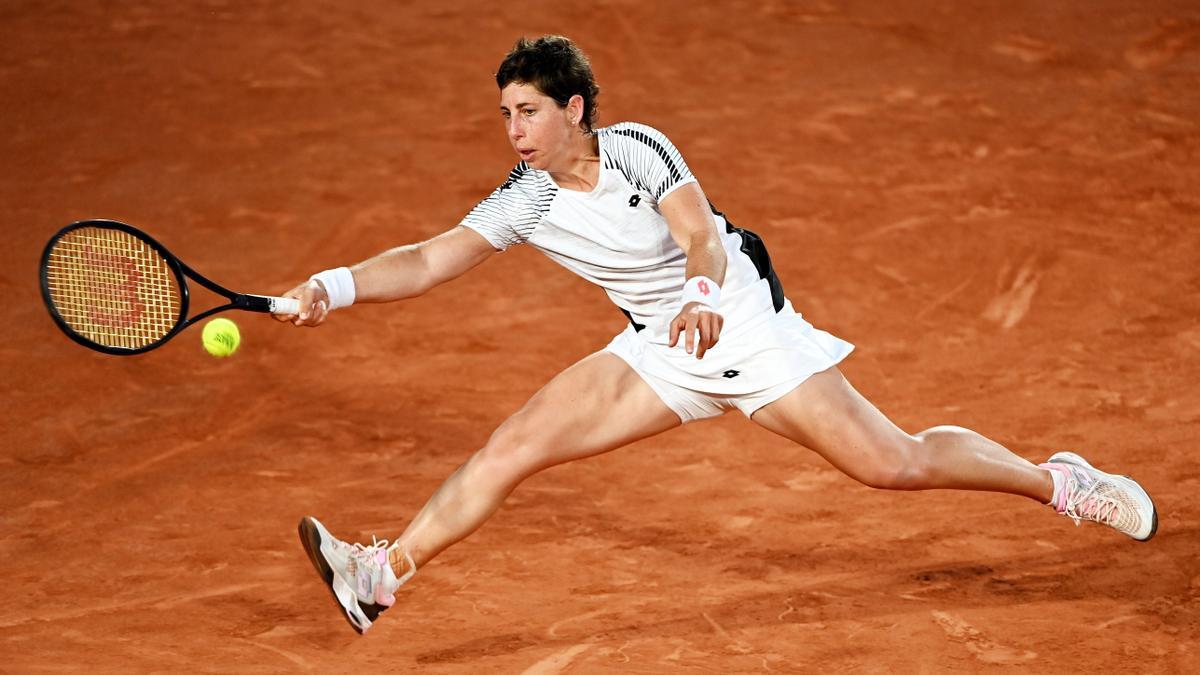 Carla Suárez, en Roland Garros.
