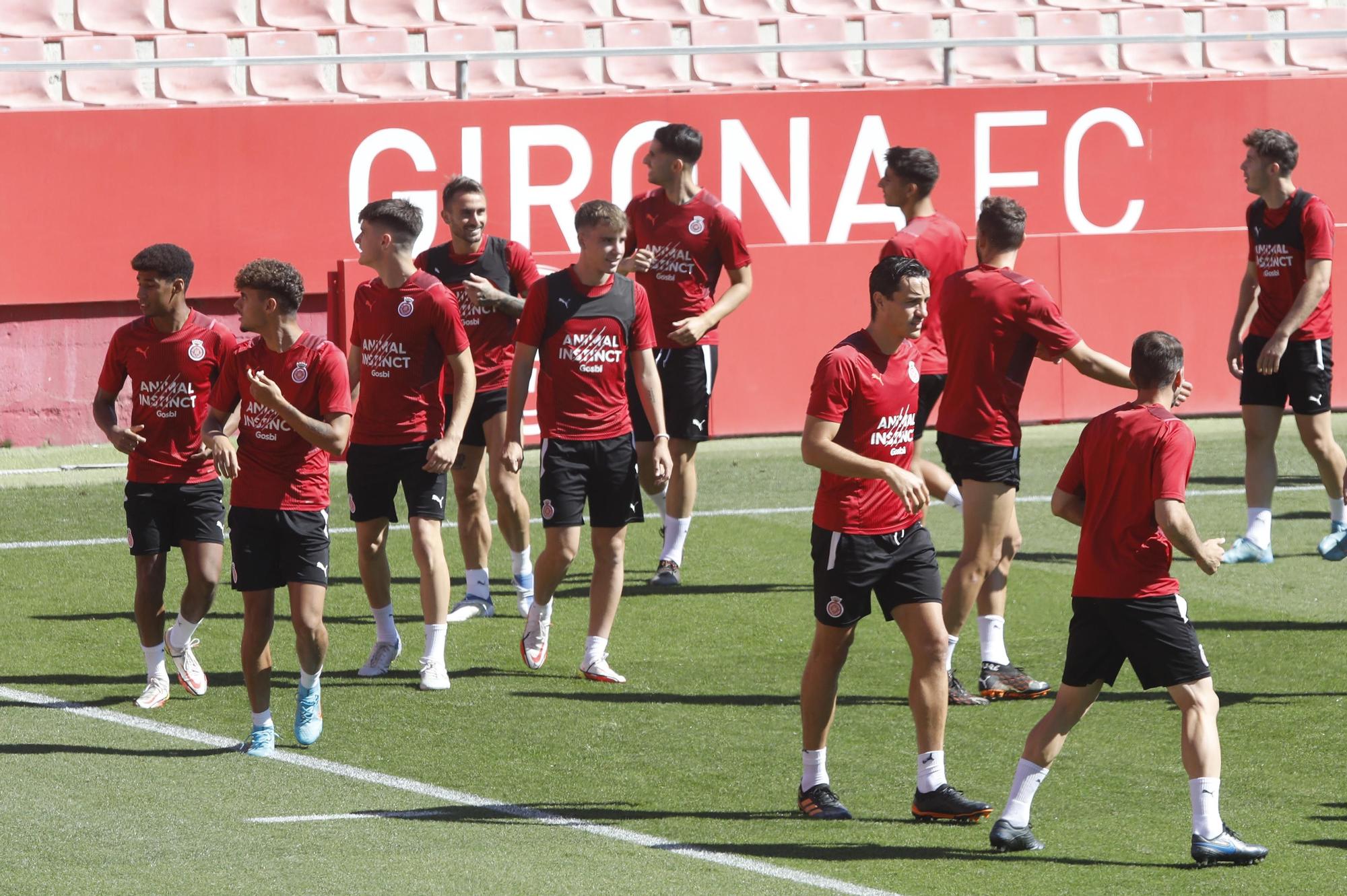 Entrenament a Montilivi abans del partit contra el Tenerife