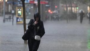 Intensa lluvia en Barcelona