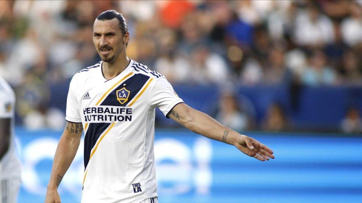 Zlatan Ibrahimovic en un partido con Los Angeles Galaxy