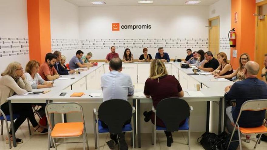 Ejecutiva de Compromís celebrada este martes en València.