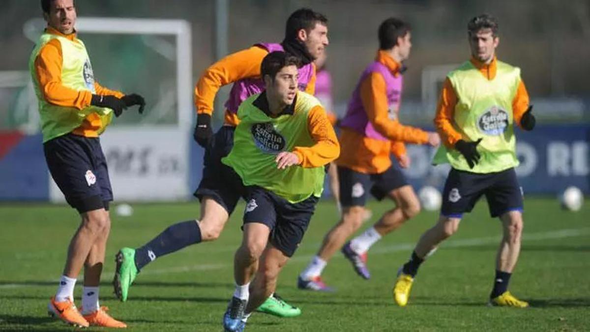 Álvaro Lemos, durante su etapa en el Deportivo