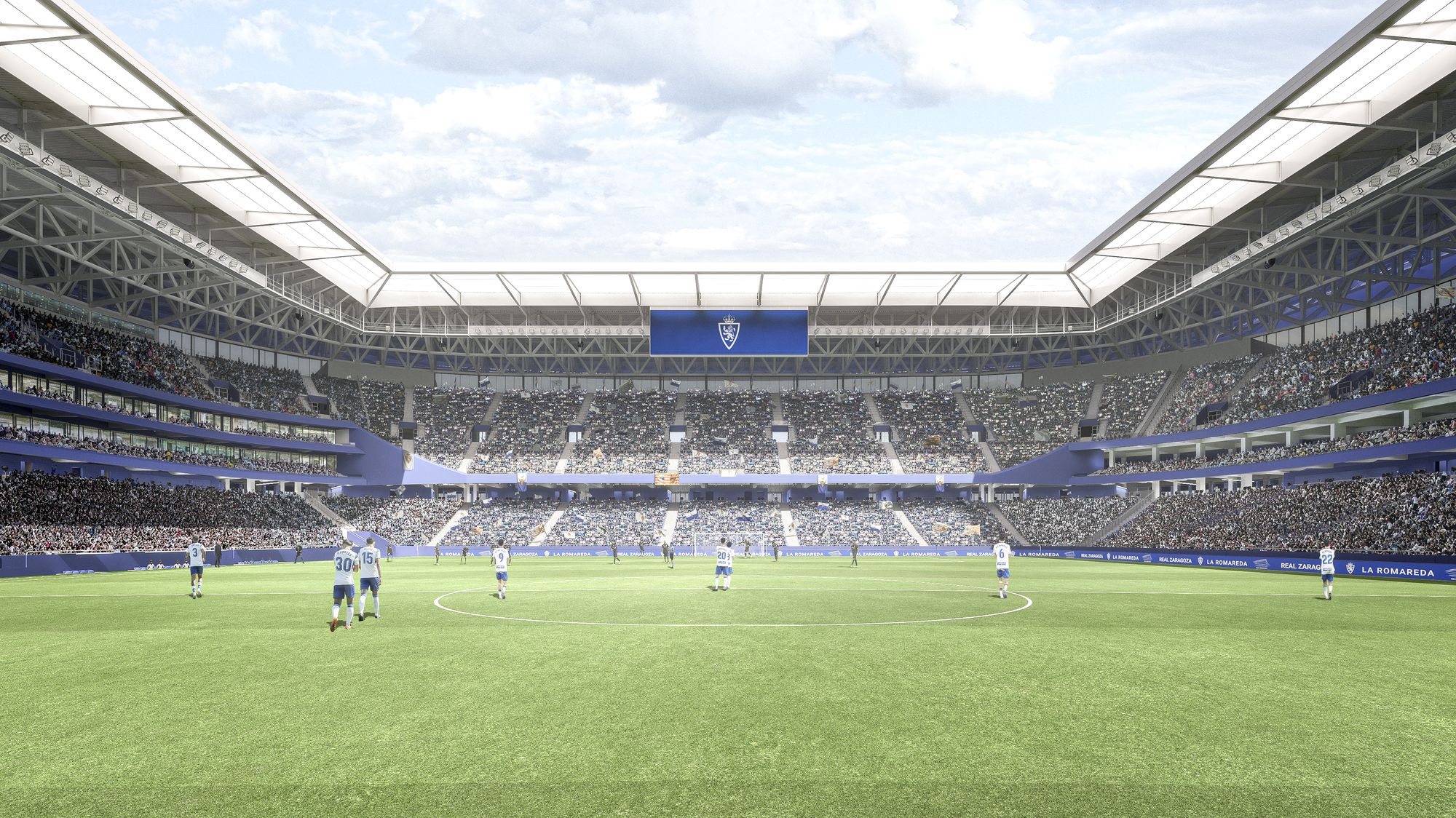 Nuevas imágenes de la futura Romareda: así será el nuevo estadio con y sin público