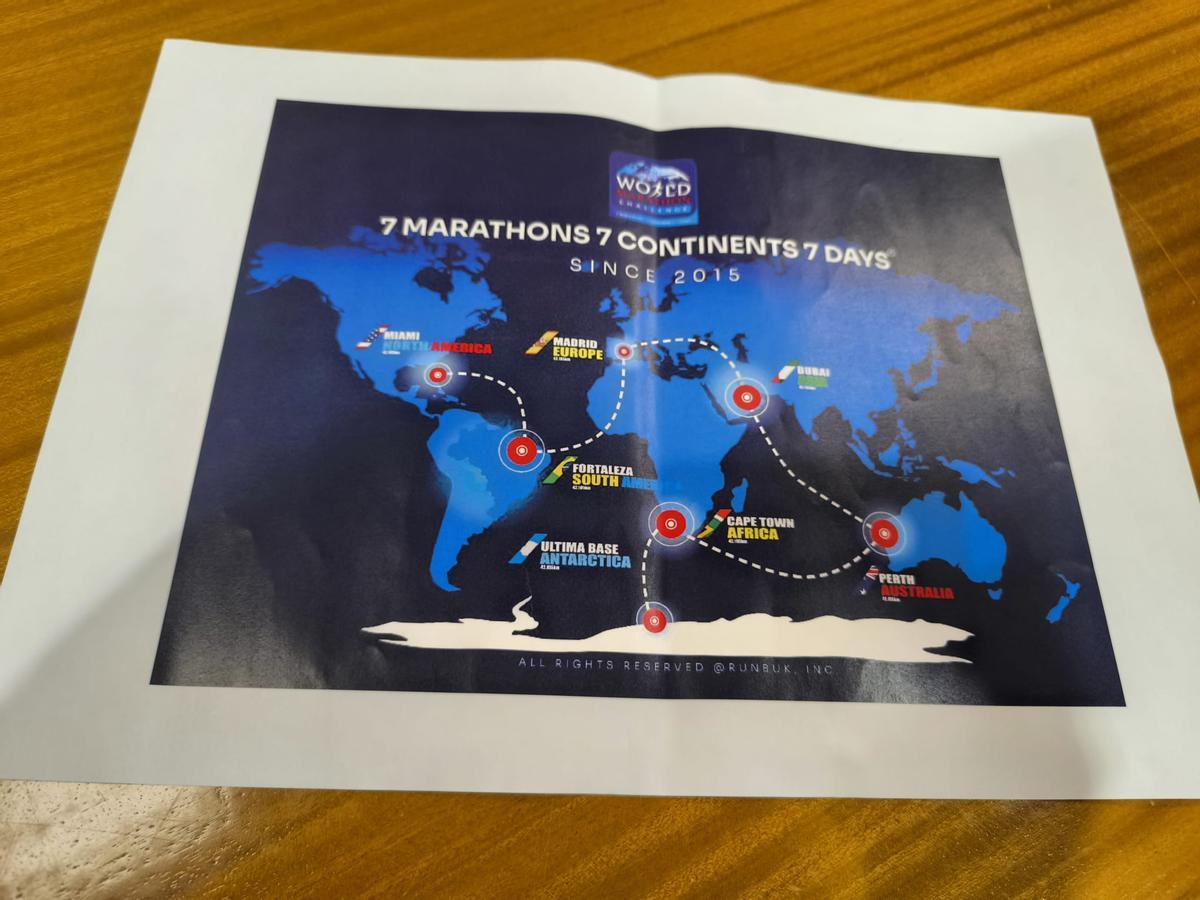 Los lugares que recorrerá durante el World Marathon Challenge.