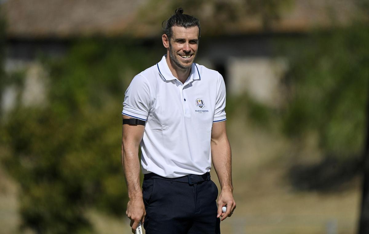 Rome (Italy), 27/09/2023.- Former Welsh soccer player Gareth Bale looks on during the All Star Match at the 2023 Ryder Cup golf tournament, in Guidonia, near Rome, Italy, 27 September 2023. The 44th Ryder Cup matches between the US and Europe will be held in Italy from 29 September to 01 October 2023. (Italia, Roma) EFE/EPA/RICCARDO ANTIMIANI