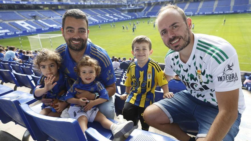 Un disidente rojiblanco en casa azul y el primer derbi de muchos: así fue el entrenamiento a puerta abierta del Oviedo antes del derbi ante el Sporting