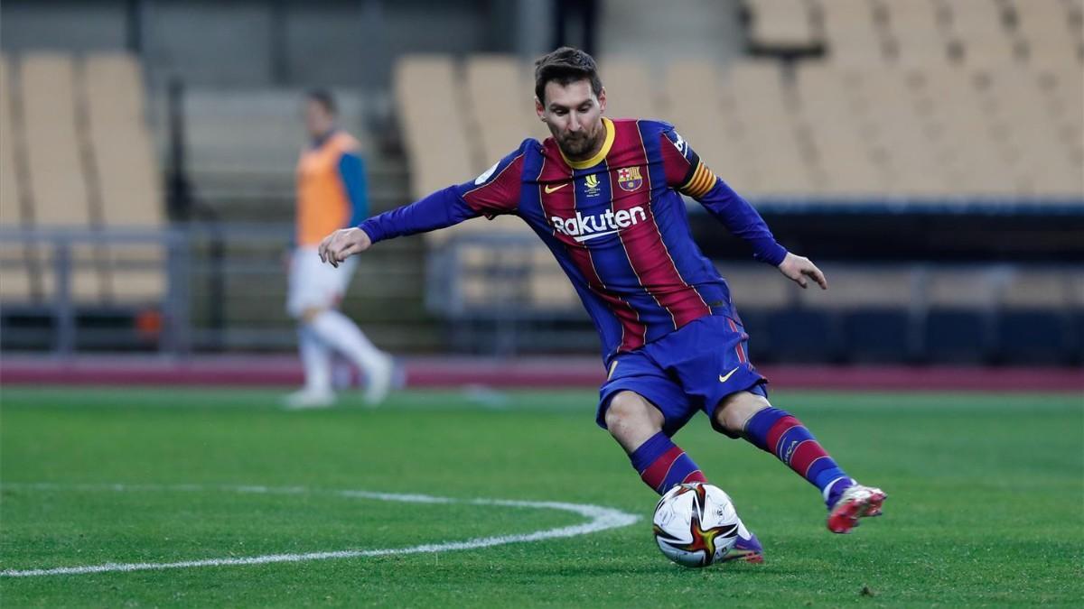 Messi, en una acción del partido