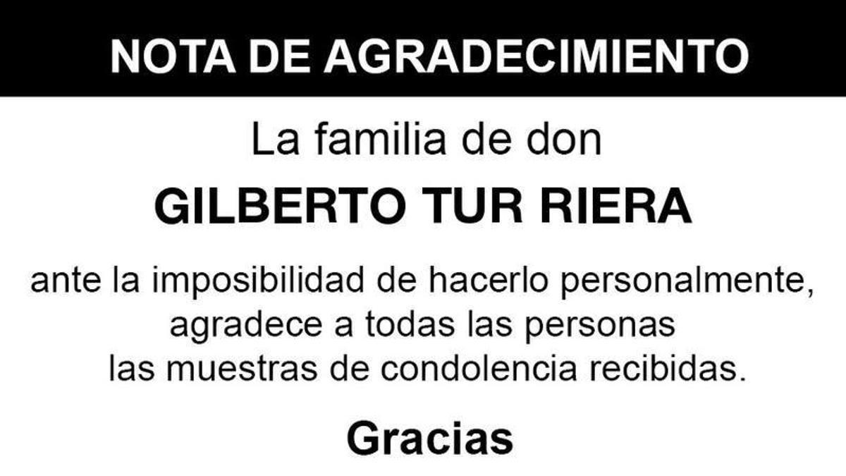 Nota Gilberto Tur Riera