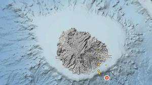 Localización de los últimos terremotos en La Gomera.
