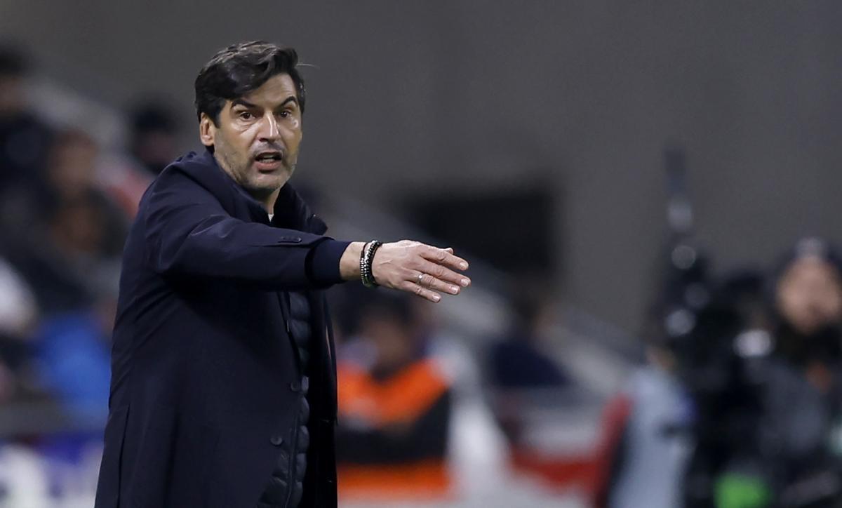 Paulo Fonseca, técnico del Oympique de Lyon, en un partido en el Groupama Stadium.