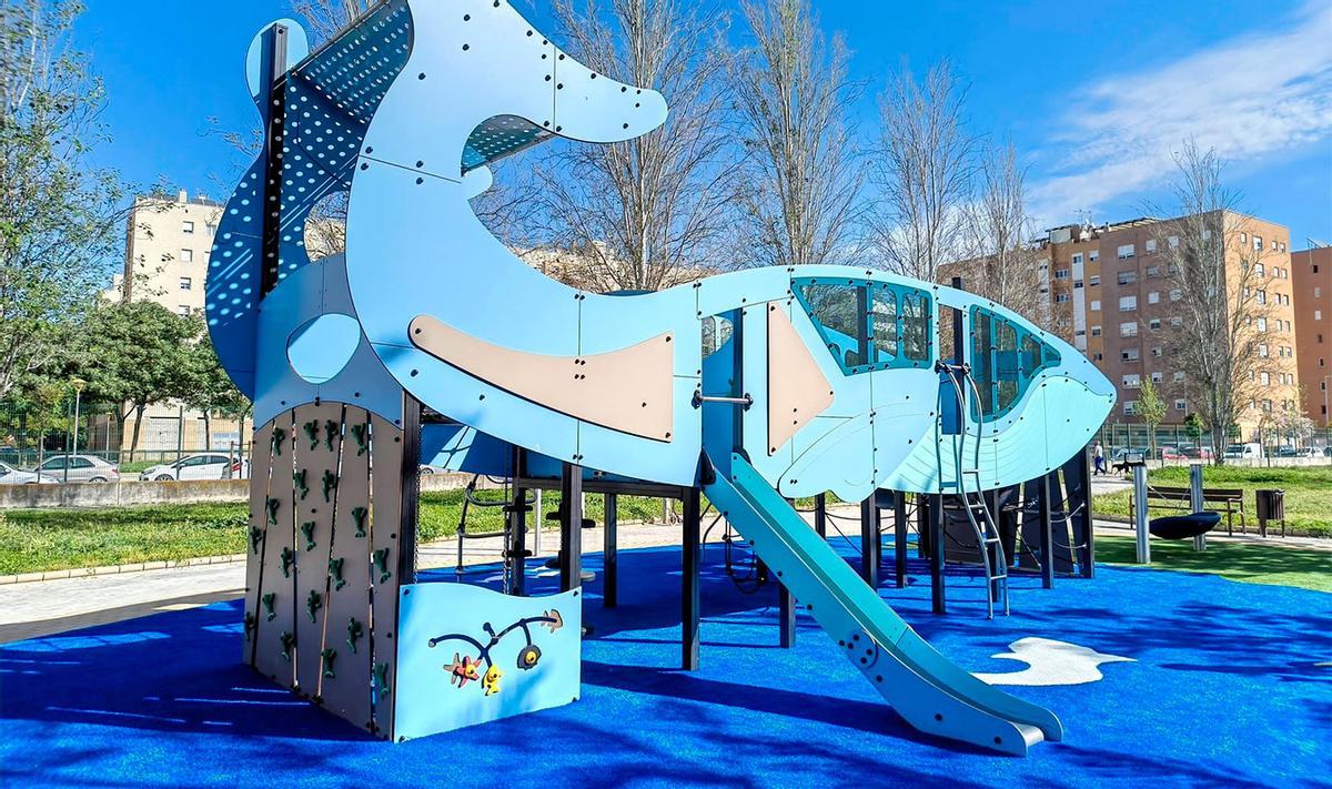Parque de la ballena en Sevilla Este, en la calle Faustino Gutiérrez Alviz.