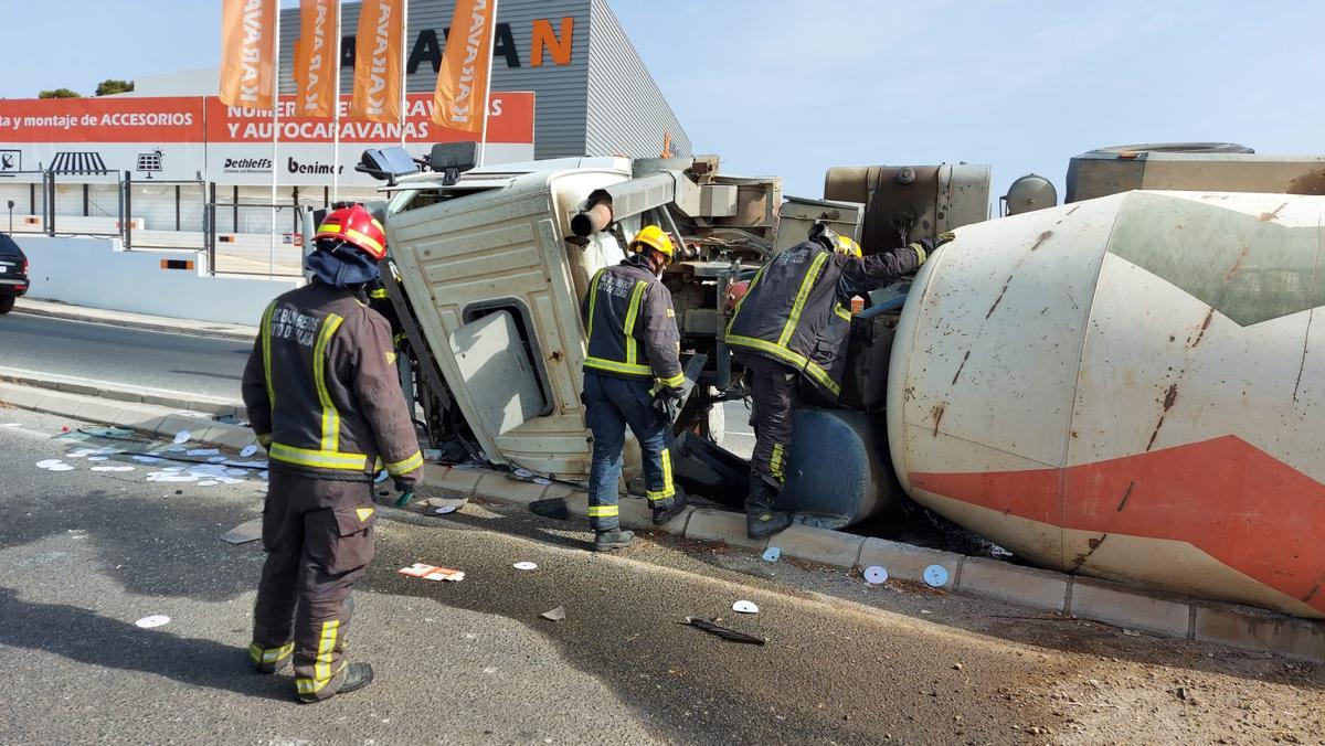 El camión accidentado