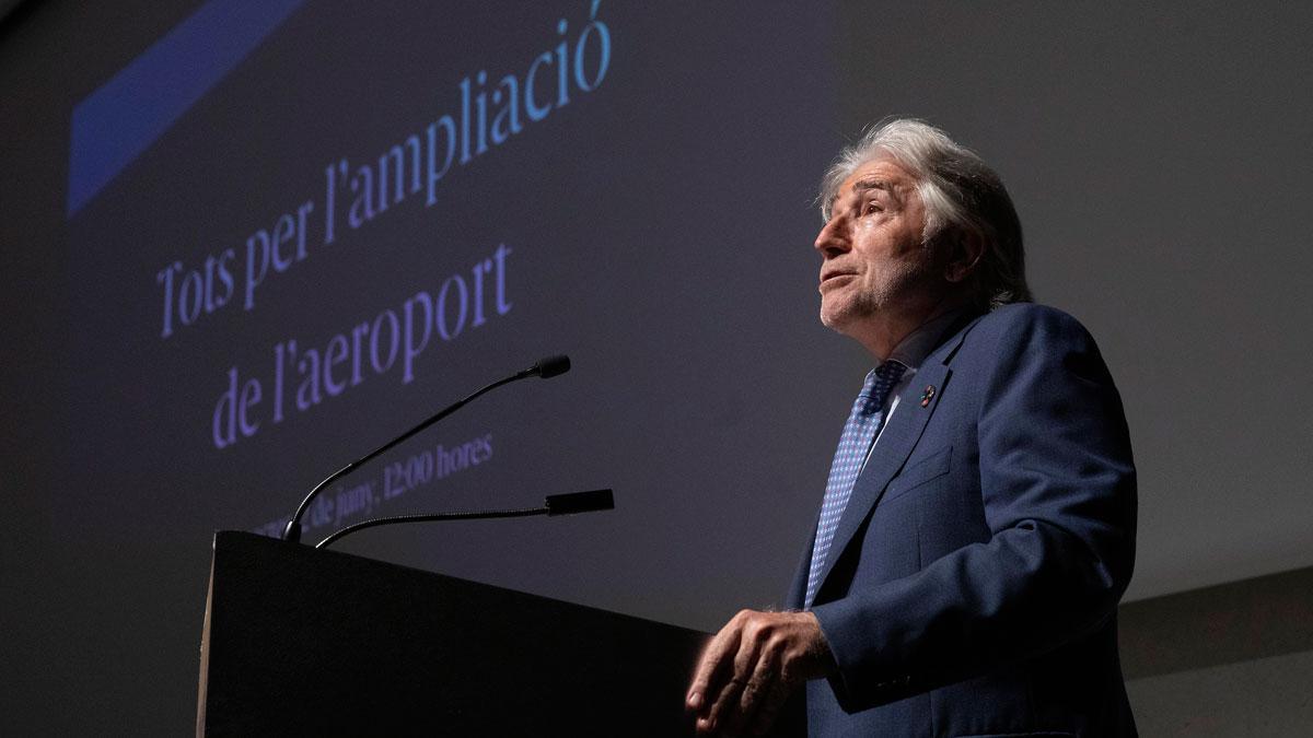 Josep Sánchez Llibre, en el acto de los empresarios a favor de la ampliación del aeropuerto de Barcelona