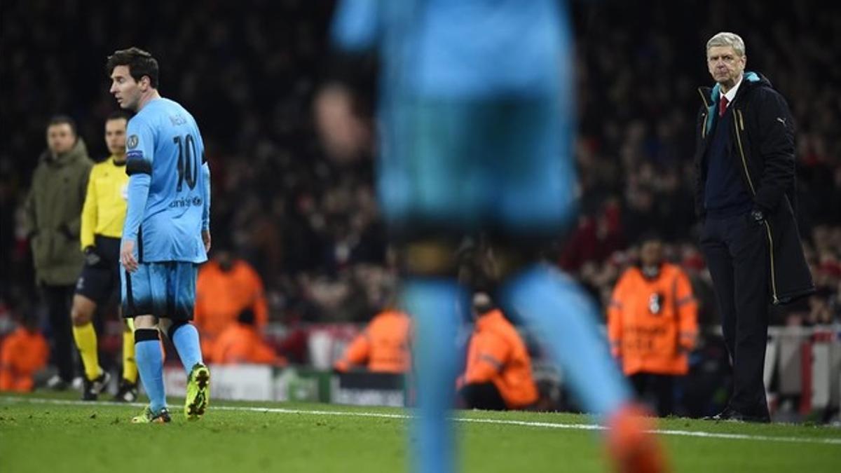 Arsène Wenger, en el partido de este martes entre el Arsenal y el Barça.