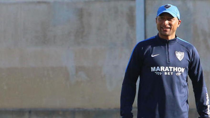 El &#039;Gato&#039; Romero, en la sesión de entrenamiento de este miércoles.