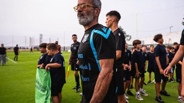 Cervera, justo antes del comienzo del partido
