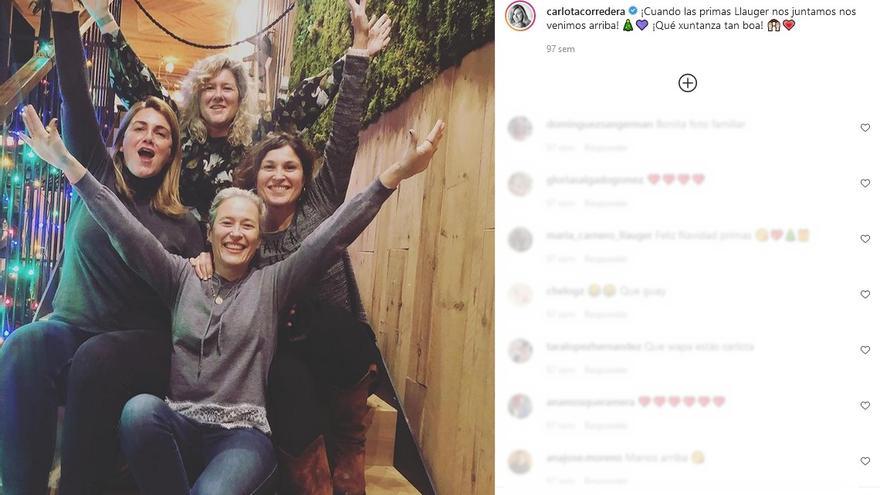 La &#039;xuntanza&#039; de Carlota Corredera con sus primas en las Navidades de 2019.