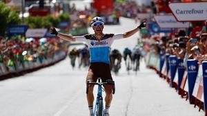 Tony Gallopin se proclama vencedor de la séptima etapa de la Vuelta, en Pozo Alcón.