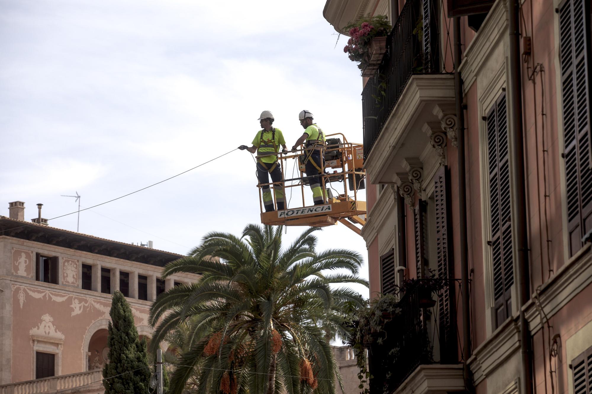 Las luces de Navidad de Palma ya brillan en periodo de prueba