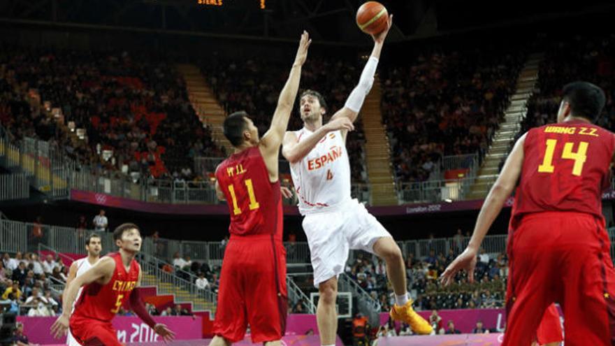 Gasol en el España - China de los Juegos Olímpicos 2012.