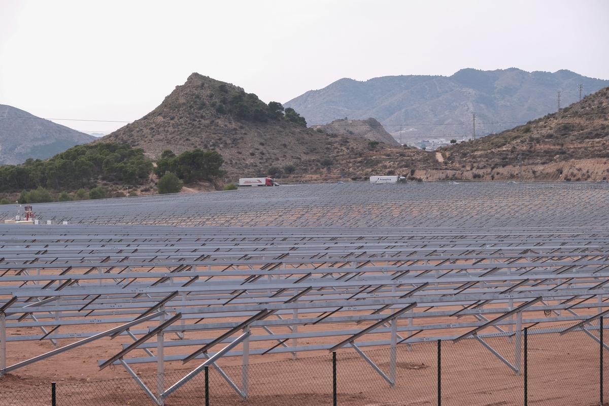 Obras de una planta fotovoltaica en Petrer.