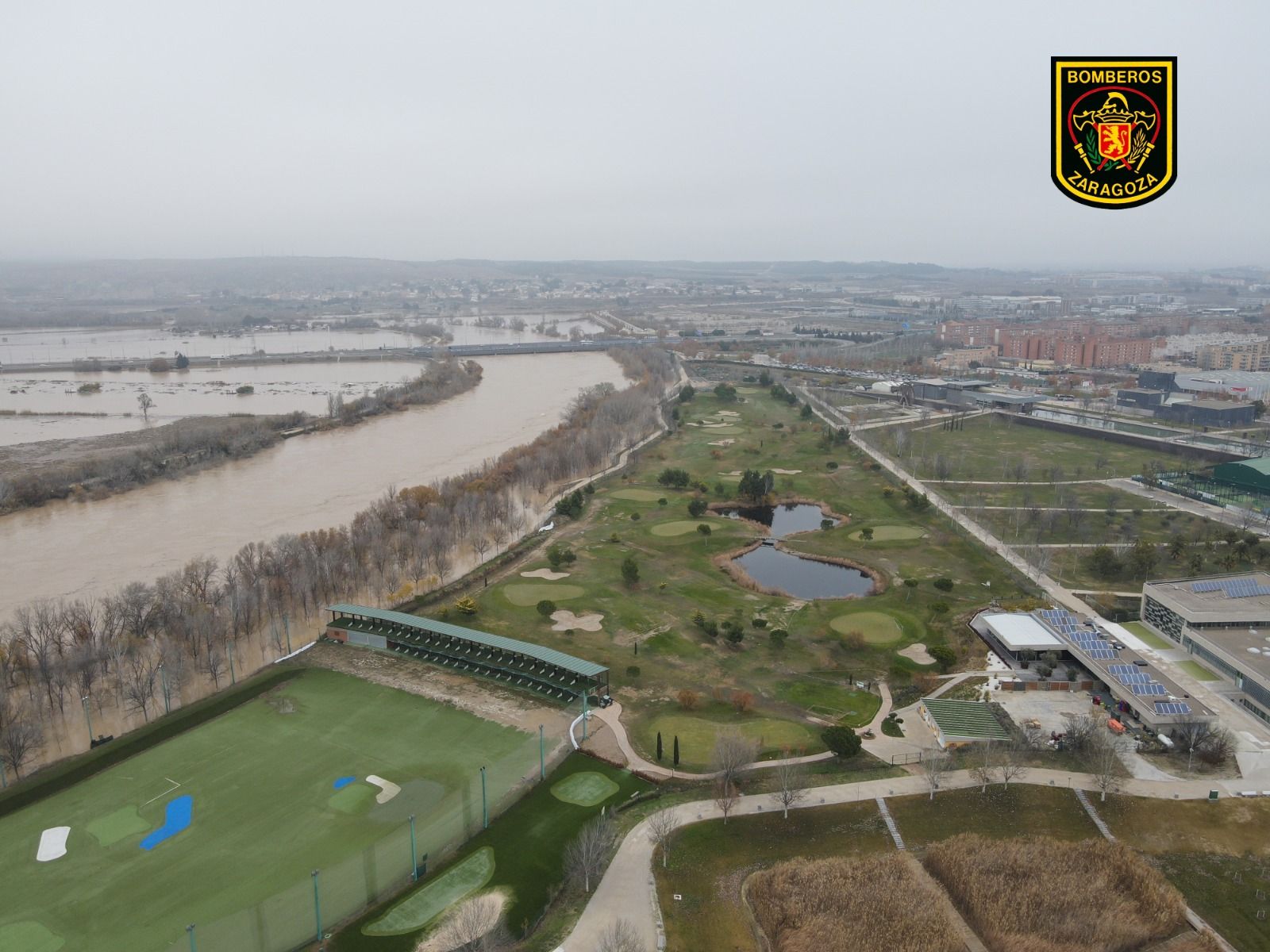 FOTOGALERÍA | Crecida extraordinaria del Ebro en Zaragoza vista desde un dron