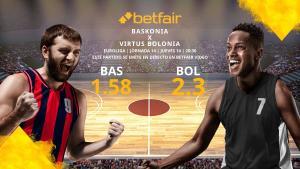 Saski Baskonia vs. Virtus Bologna: horario, TV, estadísticas, clasificación y pronósticos