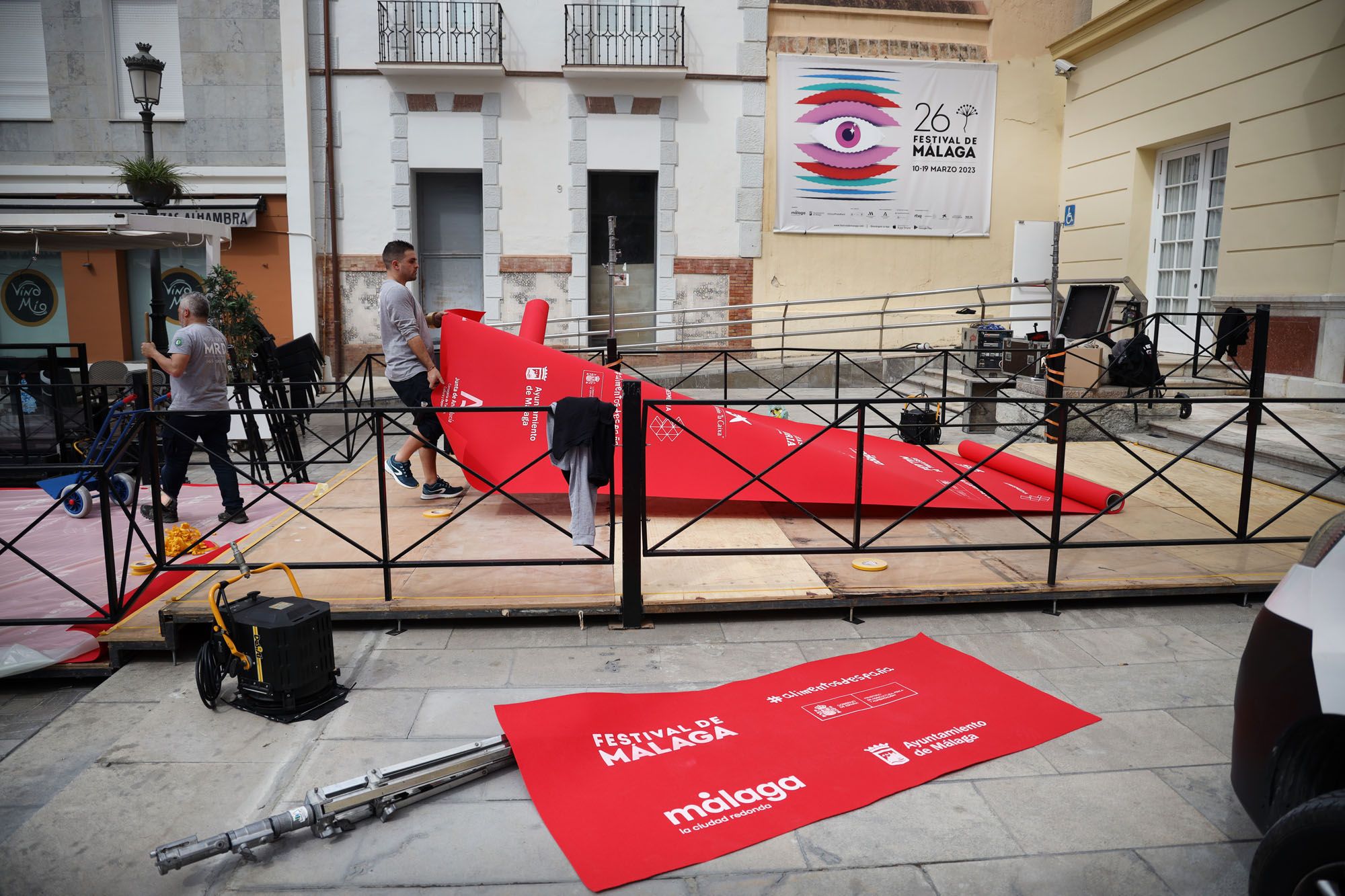 Preparativos del Festival de Cine de Málaga de 2023