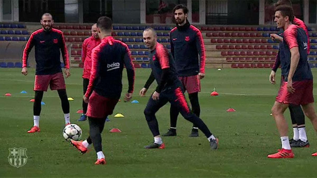 Iniesta vuelve a entrenar a 48h del Barça-Chelsea
