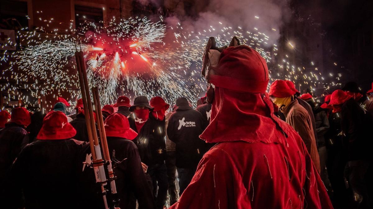 Un dels participants del Correfoc de Manresa