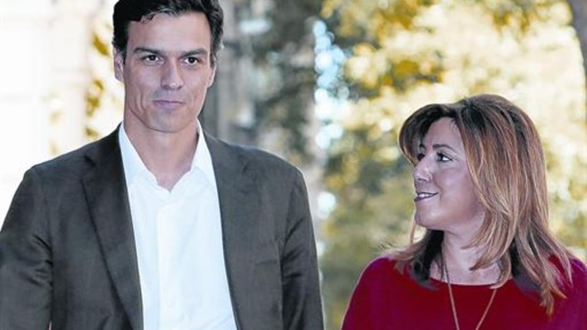 El secretario general del PSOE Pedro Sánchez y la presidenta andaluza, Susana Díaz, el pasado mes de julio.