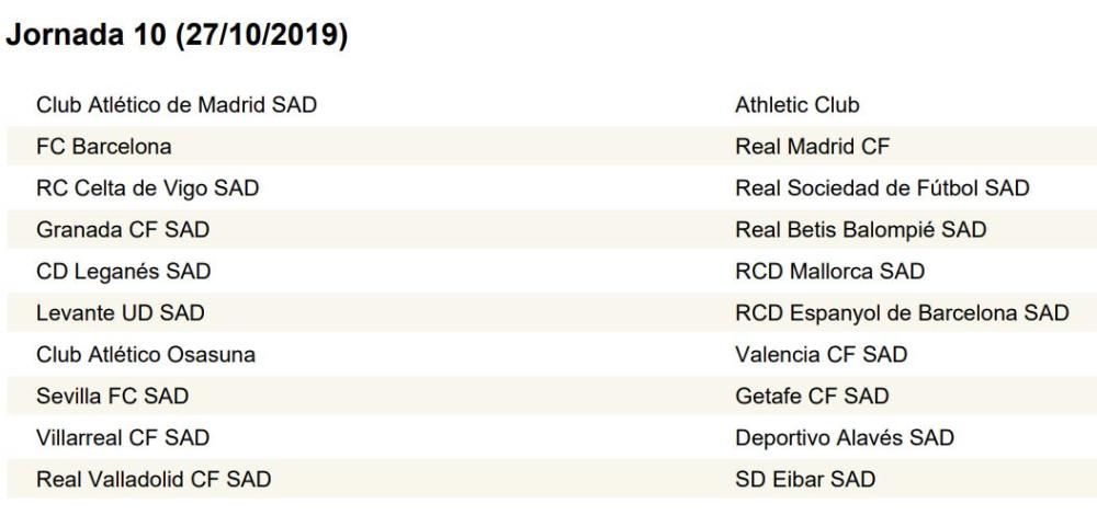 Calendario de LaLiga completo: Valencia CF; Levante UD, Villarreal...