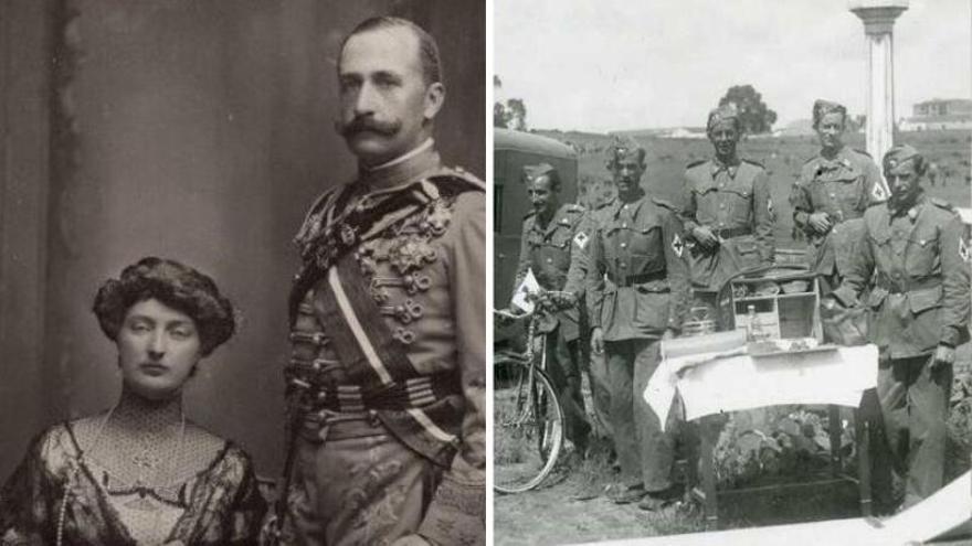 Visita real al dispensario de la Cruz Roja en Cáceres en 1938