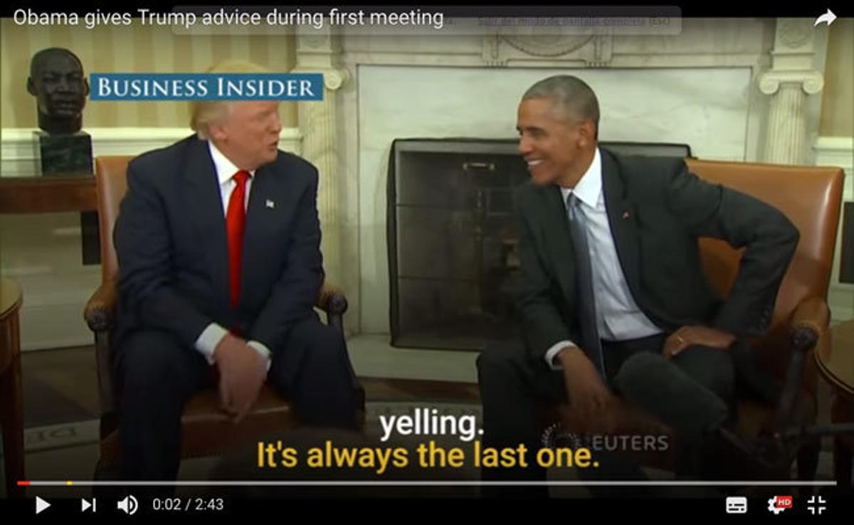 Trump deja su prepotencia a un lado en su visita a Obama