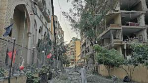 This photograph shows the damage at the site of an Israeli airstrike in the Hadath neighbourhood of Beirut’s southern suburbs, on April 4, 2026. The Israeli military said on April 3, it had struck more than 3,500 targets across Lebanon in the month since fighting with Iran-backed Hezbollah militants. Lebanon was drawn into the Middle East war on March 2 when Hezbollah launched attacks on Israel to avenge the killing of the Iranian leader. Israel has responded with broad strikes across Lebanon and a ground offensive. (Photo by AFP) /. SEE CAPTION FOR MORE INFORMATION / Attention editors: AFP covers the war in the Middle East through its extensive regional network, including bureaus in Tehran, Jerusalem, and several neighboring countries. Since the start of the conflict, journalists have