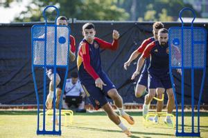 La selección española se entrena a dos días de la final de la Nations League