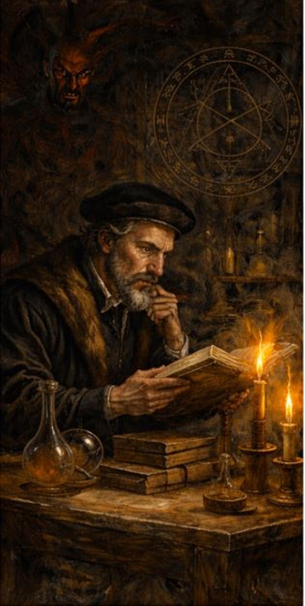 Una ilustración de Fausto, generada con inteligencia artificial