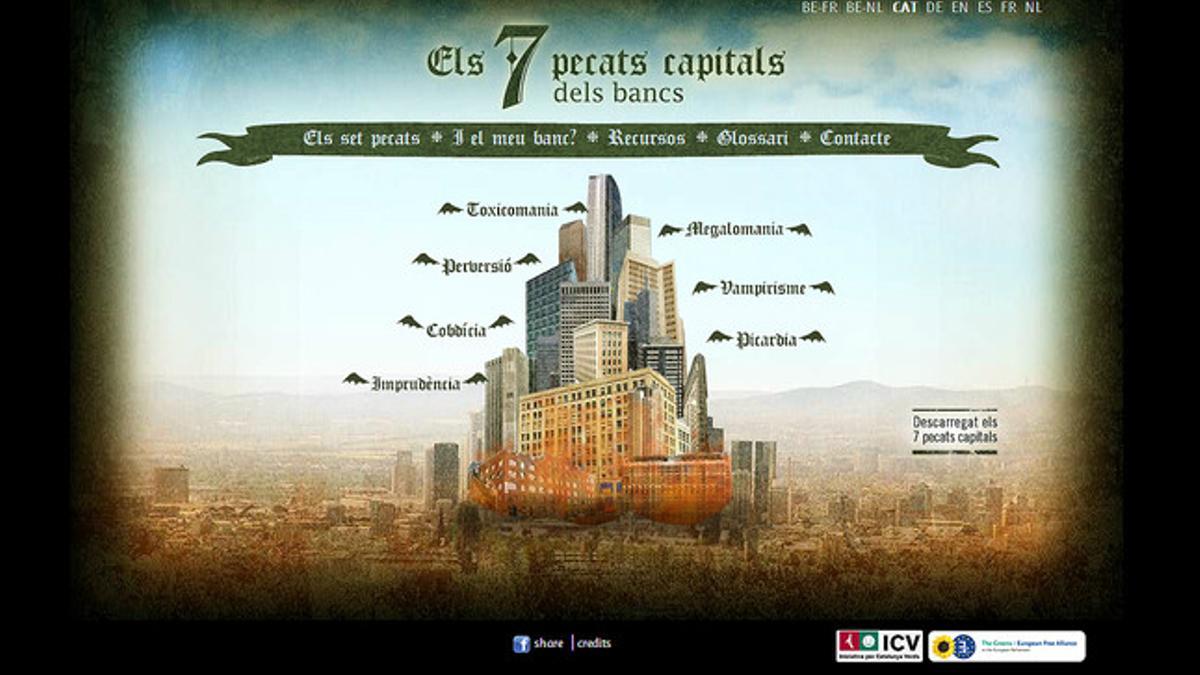 Una web denuncia los siete pecados capitales de la banca