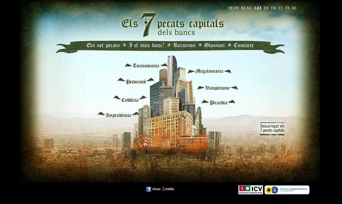 Una web denuncia los siete pecados capitales de la banca