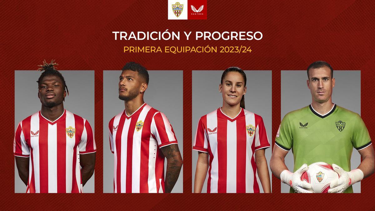 Imagen promocional utilizada para la presentación de la nueva camiseta del Almería.